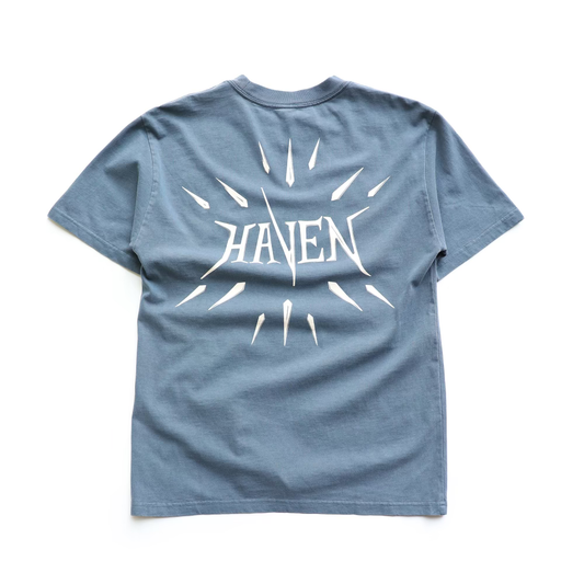 Haven Needlework T-Shirt Faded Indigo