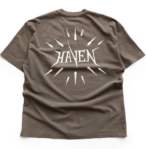 Haven Needlework T-Shirt Faded Brown