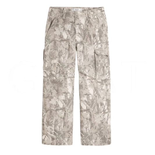 Hollister Super Baggy Camo Cargo Pants Tan Camo